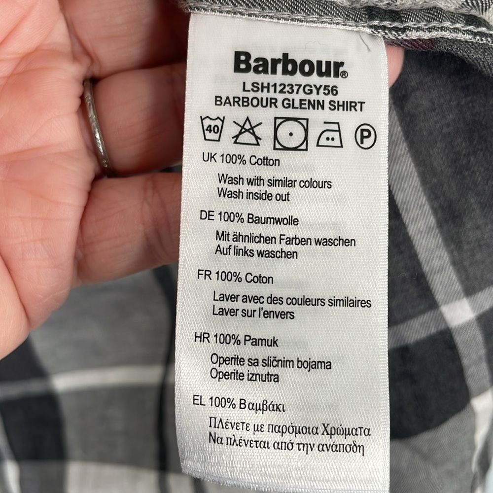 Barbour Glenn Winter Tartan Tunic Fit Button Front Shirt Sz 6 - Picture 5 of 14